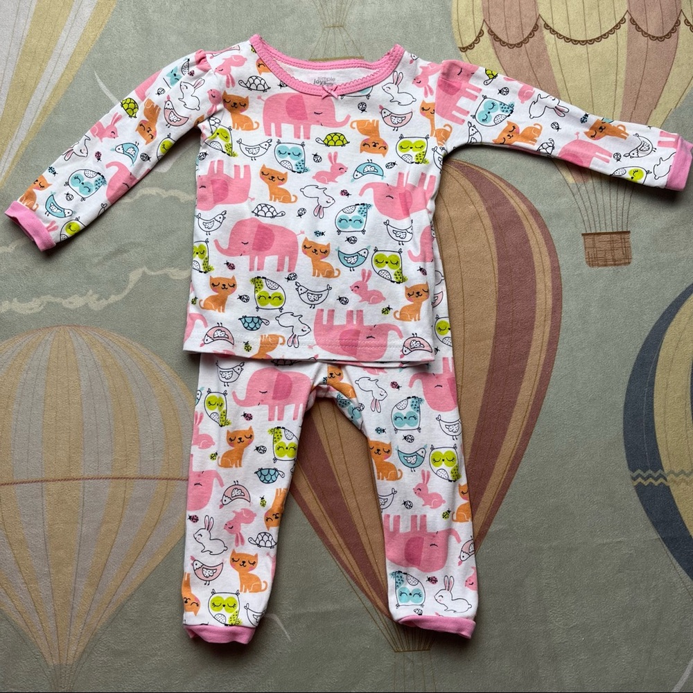 Baby Girl 6-9 Months Animal Print Pajamas